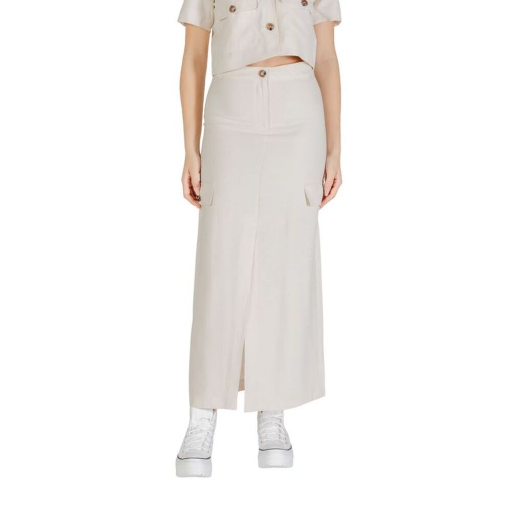 Jacqueline De Yong Beige Viscose Long Women's Skirt